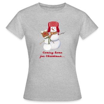 Coming home for Christmas - Frauen T-Shirt - Grau meliert - Vorne - AI Model Female 172 dark (172cm)