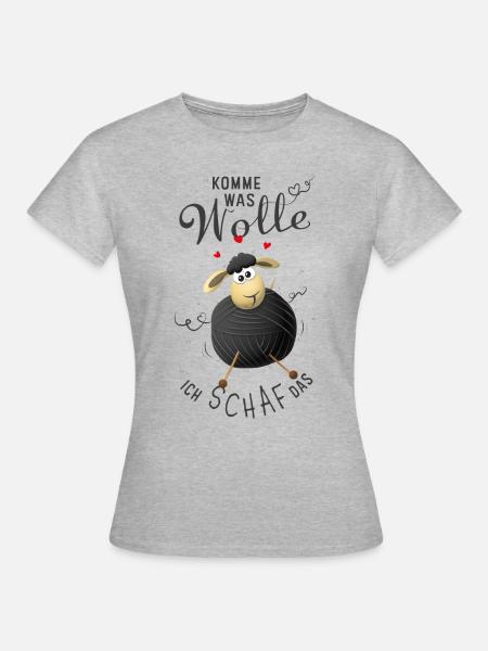 Komme was Wolle, ich Schaf das! - Frauen T-Shirt - Grau meliert