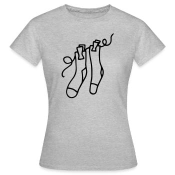 Socken Coole Socke Sockenpaar - Frauen T-Shirt - Grau meliert - Vorne - AI Model Female 172 dark (172cm)