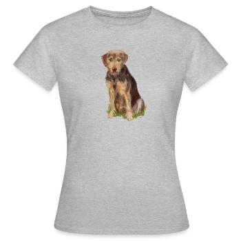 Mischling - Frauen T-Shirt - Grau meliert - Vorne - AI Model Female 172 dark (172cm)