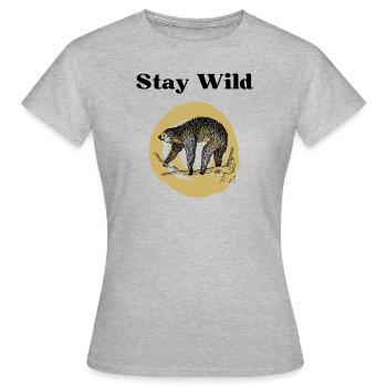 Restez sauvage - T-shirt Femme - gris chiné - Devant - AI Model Female 172 dark (172cm)