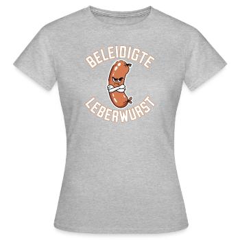 Funny Offended Liverwurst Illustration - Women's T-Shirt - heather grey - Front - AI Model Female 172 dark (172cm)