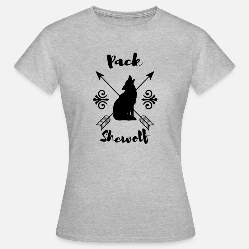 Pack Sie-Wolf. Geschenke für Mama. Mutter. Mama wolf - Frauen T-Shirt - Grau meliert