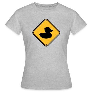zone shield prohibited note danger caution - Women's T-Shirt - heather grey - Front - AI Model Female 172 dark (172cm)