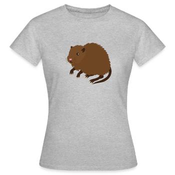 muskrat in brown - Women's T-Shirt - heather grey - Front - AI Model Female 172 dark (172cm)