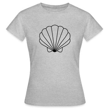 Muschel - Frauen T-Shirt - Grau meliert - Vorne - AI Model Female 172 dark (172cm)