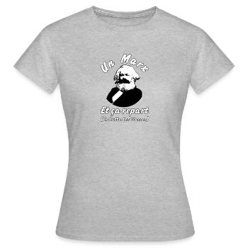 UN MARX ET ÇA REPART ! - T-shirt Femme - gris chiné - Devant - AI Model Female 172 dark (172cm)