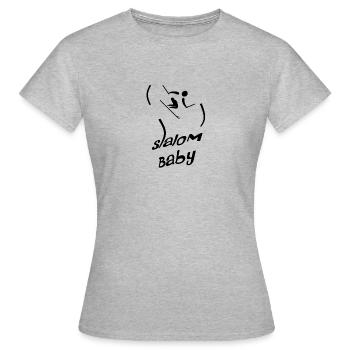 Slalom bébé - T-shirt Femme - gris chiné - Devant - AI Model Female 172 dark (172cm)