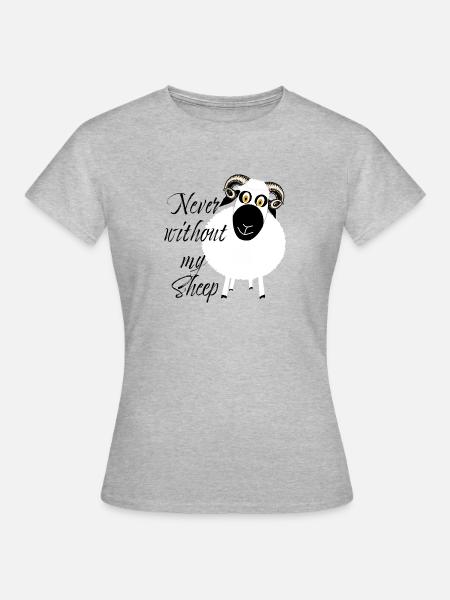 never without my sheep - Frauen T-Shirt - Grau meliert