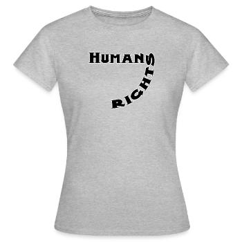 Human Rights Frage Kreismotiv - Frauen T-Shirt - Grau meliert - Vorne - AI Model Female 172 dark (172cm)