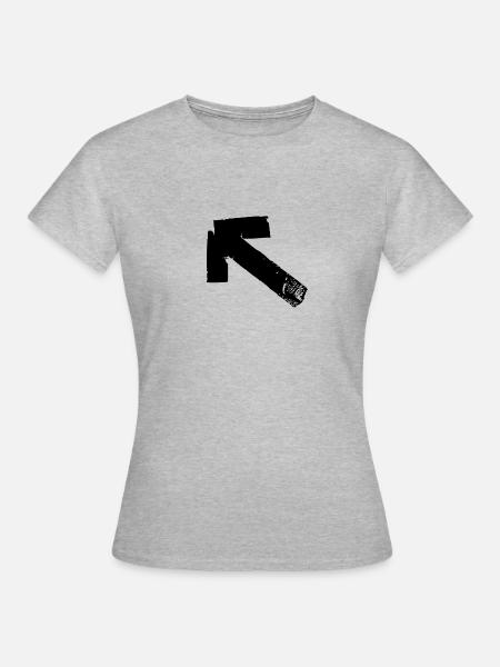 Pfeil oben links - Tape - Frauen T-Shirt - Grau meliert