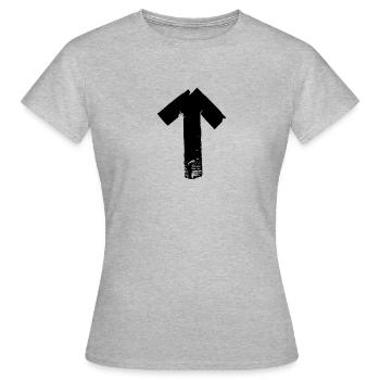 Pfeil hoch - Frauen T-Shirt - Grau meliert - Vorne - AI Model Female 172 dark (172cm)