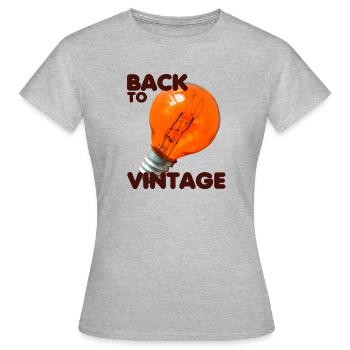 Back to Vintage Glühlampe - Frauen T-Shirt - Grau meliert - Vorne - AI Model Female 172 dark (172cm)