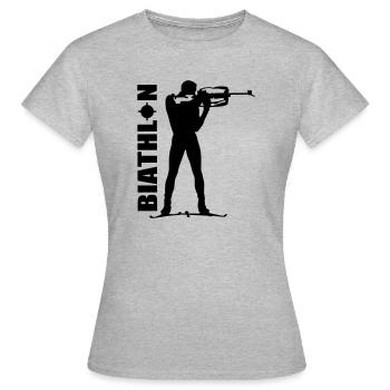 Biathlon - T-shirt Femme - gris chiné - Devant - AI Model Female 172 dark (172cm)