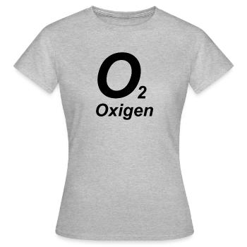O2 - Sauerstoff - Tec Tauchen - Frauen T-Shirt - Grau meliert - Vorne - AI Model Female 172 dark (172cm)