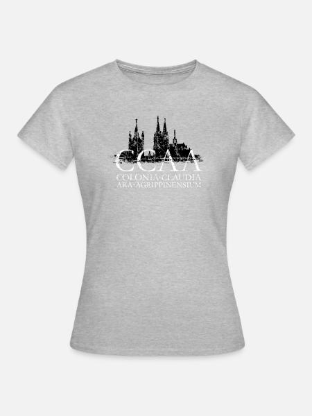 CCAA Skyline Köln Dom Groß St. Martin (Vintage) - Frauen T-Shirt - Grau meliert