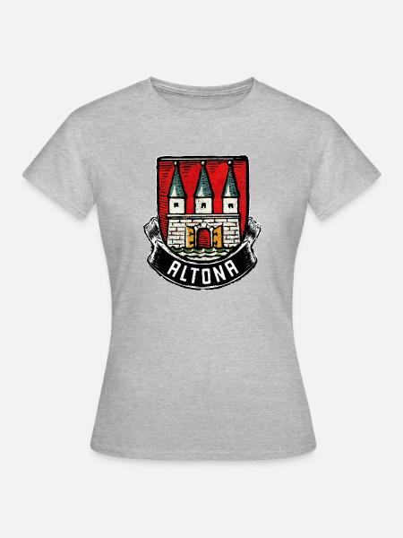 Hamburg Altona Wappen Flagge - Frauen T-Shirt - Grau meliert