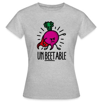 Unbeetable unbeatable beet unschlagbare Rote Bete - Frauen T-Shirt - Grau meliert - Vorne - AI Model Female 172 dark (172cm)