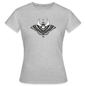 Motte avec la lune papillons de nuit tête de mort - T-shirt Femme - gris chiné - Devant - AI Model Female 172 dark (172cm)