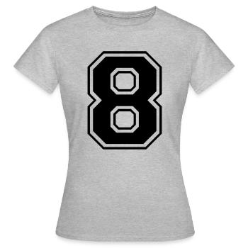 8 numéros de football de rugby - T-shirt Femme - gris chiné - Devant - AI Model Female 172 dark (172cm)