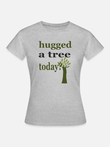 hugged a tree - Frauen T-Shirt - Grau meliert