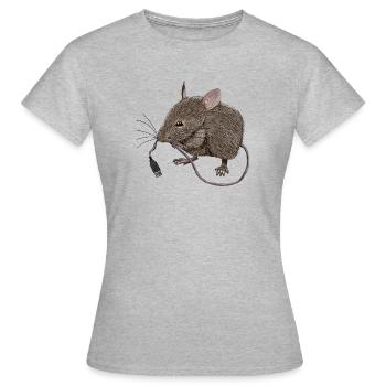 USB Mouse - Women's T-Shirt - heather grey - Front - AI Model Female 172 dark (172cm)