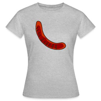 Wurst oder Bratwurst - Frauen T-Shirt - Grau meliert - Vorne - AI Model Female 172 dark (172cm)