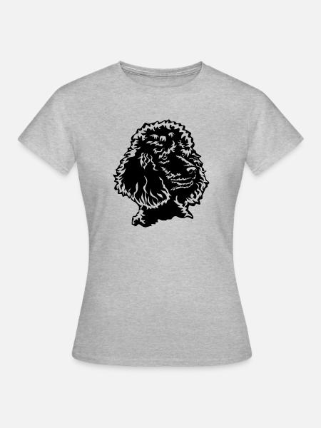 Pudel Kopf - Frauen T-Shirt - Grau meliert