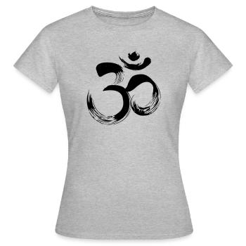Yoga OM sanskrit - T-shirt Femme - gris chiné - Devant - AI Model Female 172 dark (172cm)