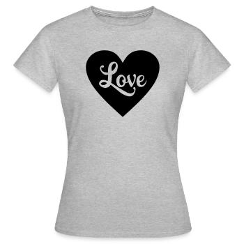 Liebesherz - Frauen T-Shirt - Grau meliert - Vorne - AI Model Female 172 dark (172cm)