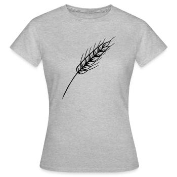 Feinkörniger Stiel - Frauen T-Shirt - Grau meliert - Vorne - AI Model Female 172 dark (172cm)