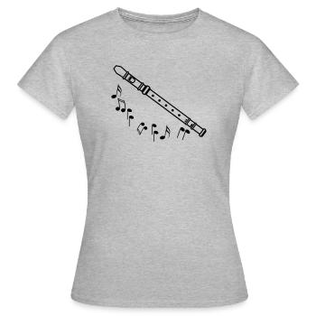 Recorder shadow with black tones - Women's T-Shirt - heather grey - Front - AI Model Female 172 dark (172cm)