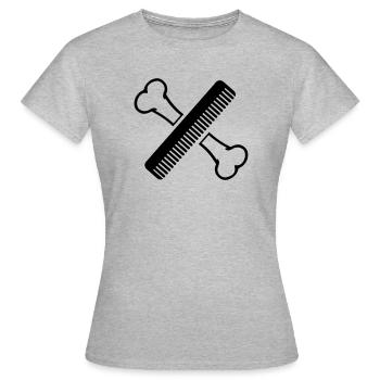 Knochen mit Kammpflegesalon - Frauen T-Shirt - Grau meliert - Vorne - AI Model Female 172 dark (172cm)