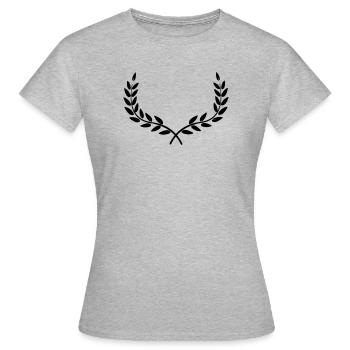 Kranz Lorbeerkranz - Frauen T-Shirt - Grau meliert - Vorne - AI Model Female 172 dark (172cm)