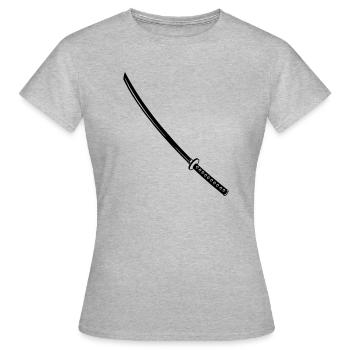 Katana sabre japonais - T-shirt Femme - gris chiné - Devant - AI Model Female 172 dark (172cm)