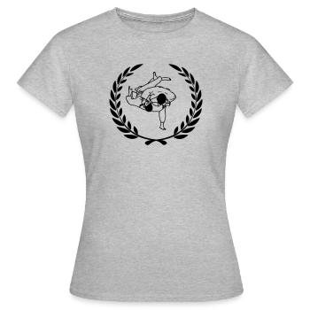 Judo lancer une couronne de laurier de prix Sport - T-shirt Femme - gris chiné - Devant - AI Model Female 172 dark (172cm)