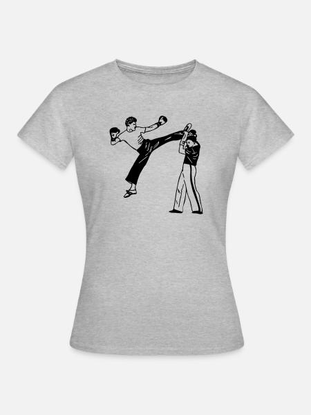 Kickboxen savate - Frauen T-Shirt - Grau meliert