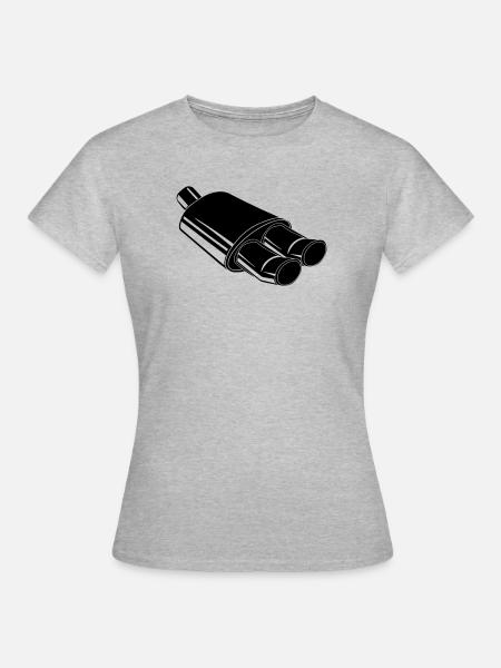 Autoauspuff Autoteile - Frauen T-Shirt - Grau meliert