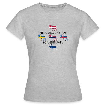 Skandinavien Flaggen Elche Farben Norwegen - Frauen T-Shirt - Grau meliert - Vorne - AI Model Female 172 dark (172cm)