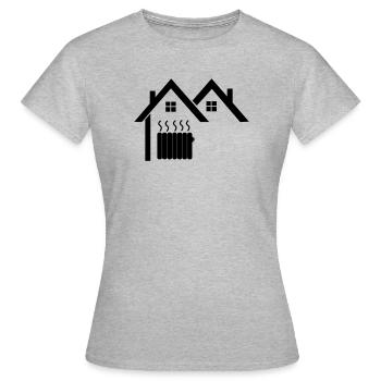 Chauffage de la maison chauffage central chauffage central logo - T-shirt Femme - gris chiné - Devant - AI Model Female 172 dark (172cm)