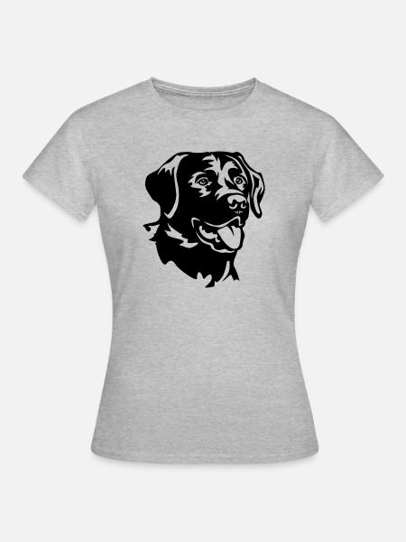 Labrador Kopf - Frauen T-Shirt - Grau meliert