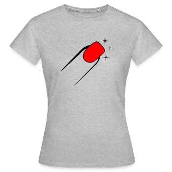 Nagellack Maniküre Logo - Frauen T-Shirt - Grau meliert - Vorne - AI Model Female 172 dark (172cm)