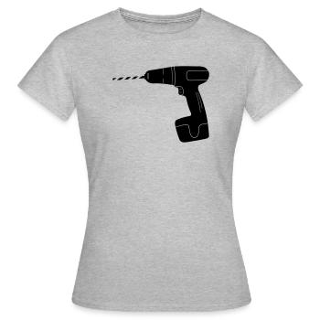 Logo de perceuse à outils - T-shirt Femme - gris chiné - Devant - AI Model Female 172 dark (172cm)