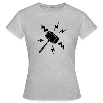 Thor hammer with lightning - Women's T-Shirt - heather grey - Front - AI Model Female 172 dark (172cm)