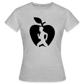 Healthy fruit runner cut out in apple - Women's T-Shirt - heather grey - Front - AI Model Female 172 dark (172cm)