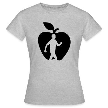 Healthy fruit walker in apple cut out - Women's T-Shirt - heather grey - Front - AI Model Female 172 dark (172cm)