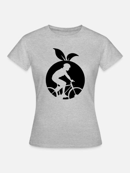 Gesundes Obst Radfahrer Orange - Frauen T-Shirt - Grau meliert