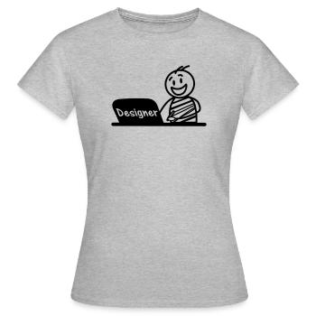 Concepteur d’ordinateur portable de travail - T-shirt Femme - gris chiné - Devant - AI Model Female 172 dark (172cm)
