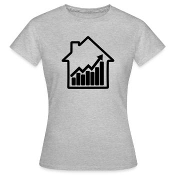 Stock chart for housing market - Women's T-Shirt - heather grey - Front - AI Model Female 172 dark (172cm)