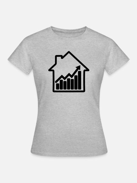 Aktienchart für den Wohnungsmarkt - Frauen T-Shirt - Grau meliert